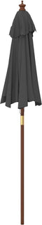 vidaXL - Parasol - met - houten - paal - 196x231 - cm - antracietkleurig