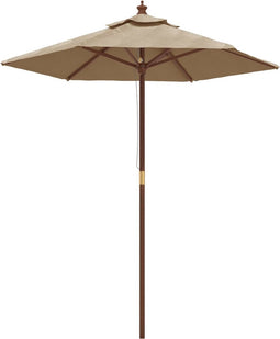 vidaXL - Parasol - met - houten - paal - 196x231 - cm - taupe