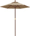 vidaXL - Parasol - met - houten - paal - 196x231 - cm - taupe