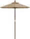vidaXL - Parasol - met - houten - paal - 196x231 - cm - taupe