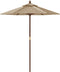 vidaXL - Parasol - met - houten - paal - 196x231 - cm - taupe
