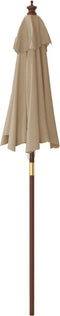 vidaXL - Parasol - met - houten - paal - 196x231 - cm - taupe