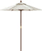 vidaXL - Parasol - met - houten - paal - 196x231 - cm - zandkleurig