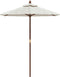 vidaXL - Parasol - met - houten - paal - 196x231 - cm - zandkleurig
