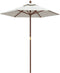 vidaXL - Parasol - met - houten - paal - 196x231 - cm - zandkleurig