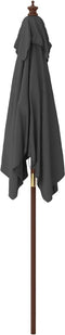 vidaXL - Parasol - met - houten - paal - 198x198x231 - cm - antracietkleurig