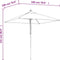 vidaXL - Parasol - met - houten - paal - 198x198x231 - cm - antracietkleurig
