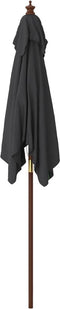 vidaXL - Parasol - met - houten - paal - 198x198x231 - cm - zwart