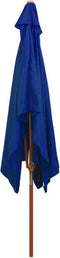 vidaXL - Parasol - met - houten - paal - 200x300 - cm - blauw