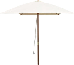 vidaXL - Parasol - met - houten - paal - 200x300 - cm - crèmewit