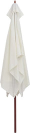 vidaXL - Parasol - met - houten - paal - 200x300 - cm - crèmewit
