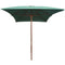 vidaXL - Parasol - met - houten - paal - 200x300 - cm - groen