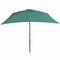 vidaXL - Parasol - met - houten - paal - 200x300 - cm - groen
