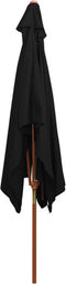 vidaXL - Parasol - met - houten - paal - 200x300 - cm - zwart