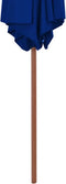 vidaXL - Parasol - met - houten - paal - 270 - cm - blauw