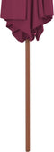 vidaXL - Parasol - met - houten - paal - 270 - cm - bordeauxrood