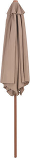vidaXL - Parasol - met - houten - paal - 270 - cm - taupe