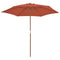 vidaXL - Parasol - met - houten - paal - 270 - cm - terracotta