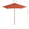 vidaXL - Parasol - met - houten - paal - 270 - cm - terracotta