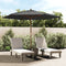 vidaXL - Parasol - met - houten - paal - 299x240 - cm - antracietkleurig