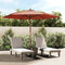 vidaXL - Parasol - met - houten - paal - 299x240 - cm - terracottakleurig