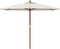 vidaXL - Parasol - met - houten - paal - 299x240 - cm - zandkleurig