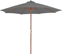 vidaXL - Parasol - met - houten - paal - 300 - cm - antraciet