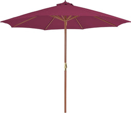vidaXL - Parasol - met - houten - paal - 300 - cm - bordeauxrood