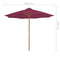 vidaXL - Parasol - met - houten - paal - 300 - cm - bordeauxrood
