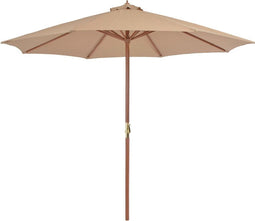 vidaXL - Parasol - met - houten - paal - 300 - cm - taupe