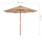vidaXL - Parasol - met - houten - paal - 300 - cm - taupe