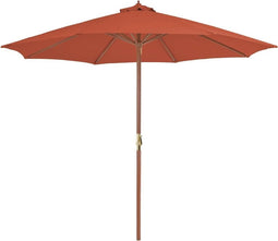 vidaXL - Parasol - met - houten - paal - 300 - cm - terracotta