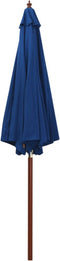 vidaXL - Parasol - met - houten - paal - 300x258 - cm - blauw