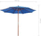 vidaXL - Parasol - met - houten - paal - 300x258 - cm - blauw