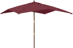 vidaXL - Parasol - met - houten - paal - 300x300x273 - cm - bordeauxrood