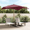 vidaXL - Parasol - met - houten - paal - 300x300x273 - cm - bordeauxrood