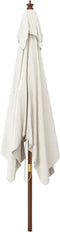 vidaXL - Parasol - met - houten - paal - 300x300x273 - cm - zandkleurig