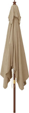 vidaXL - Parasol - met - houten - paal - 300x300x273 - cm - taupe