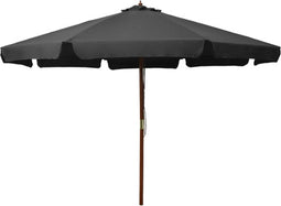 vidaXL - Parasol - met - houten - paal - 330 - cm - antraciet