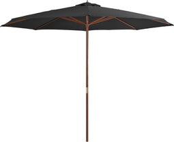 vidaXL - Parasol - met - houten - paal - 350 - cm - antraciet