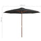 vidaXL - Parasol - met - houten - paal - 350 - cm - antraciet