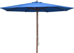 vidaXL - Parasol - met - houten - paal - 350 - cm - blauw