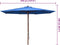 vidaXL - Parasol - met - houten - paal - 350 - cm - blauw