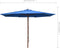 vidaXL - Parasol - met - houten - paal - 350 - cm - blauw