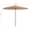 vidaXL - Parasol - met - houten - paal - 350 - cm - taupe