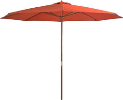 vidaXL - Parasol - met - houten - paal - 350 - cm - terracottakleurig