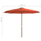 vidaXL - Parasol - met - houten - paal - 350 - cm - terracottakleurig