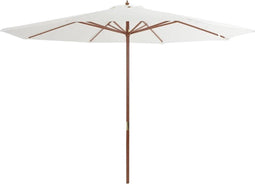 vidaXL - Parasol - met - houten - paal - 350 - cm - zandwit