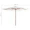 vidaXL - Parasol - met - houten - paal - 350 - cm - zandwit