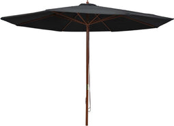vidaXL - Parasol - met - houten - paal - 350 - cm - zwart